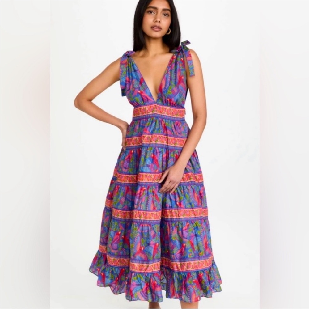 Farm Rio Blue Macaw Dress
